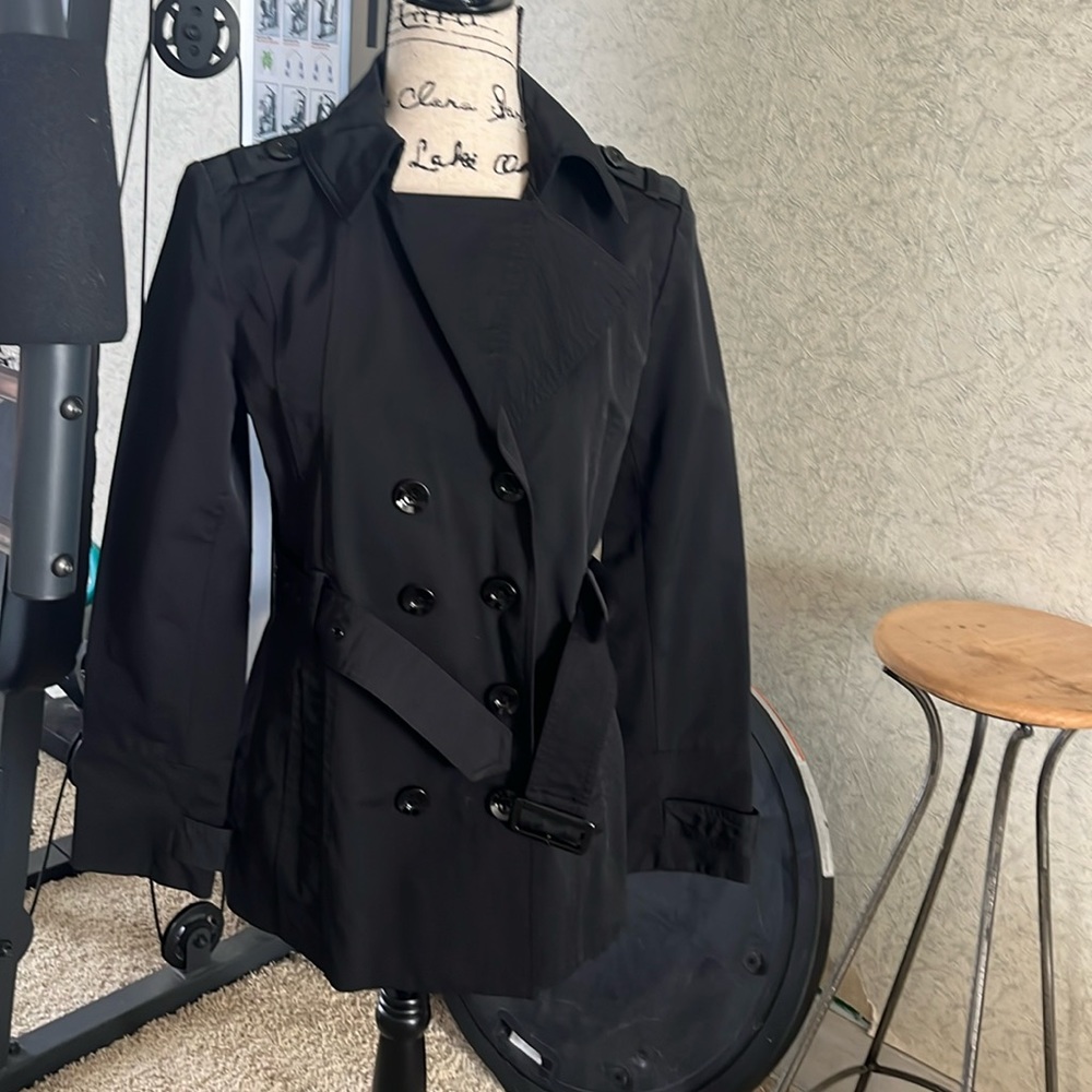New York & Co black trench coat size M